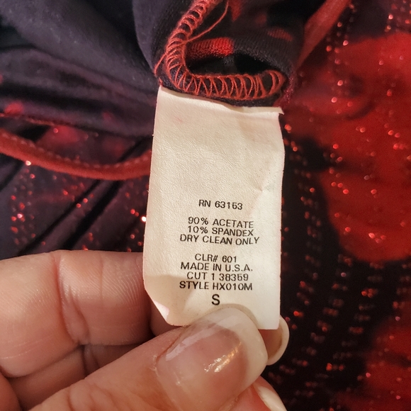 RAMPAGE Y2K RED & BLACK SPARKLY HI/LOW EVENING DRESS! - Picture 14 of 16